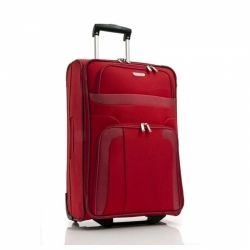 Textilní kufr na kolečkách Travelite Orlando červený, levné cestovní kufry